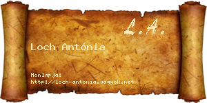 Loch Antónia névjegykártya